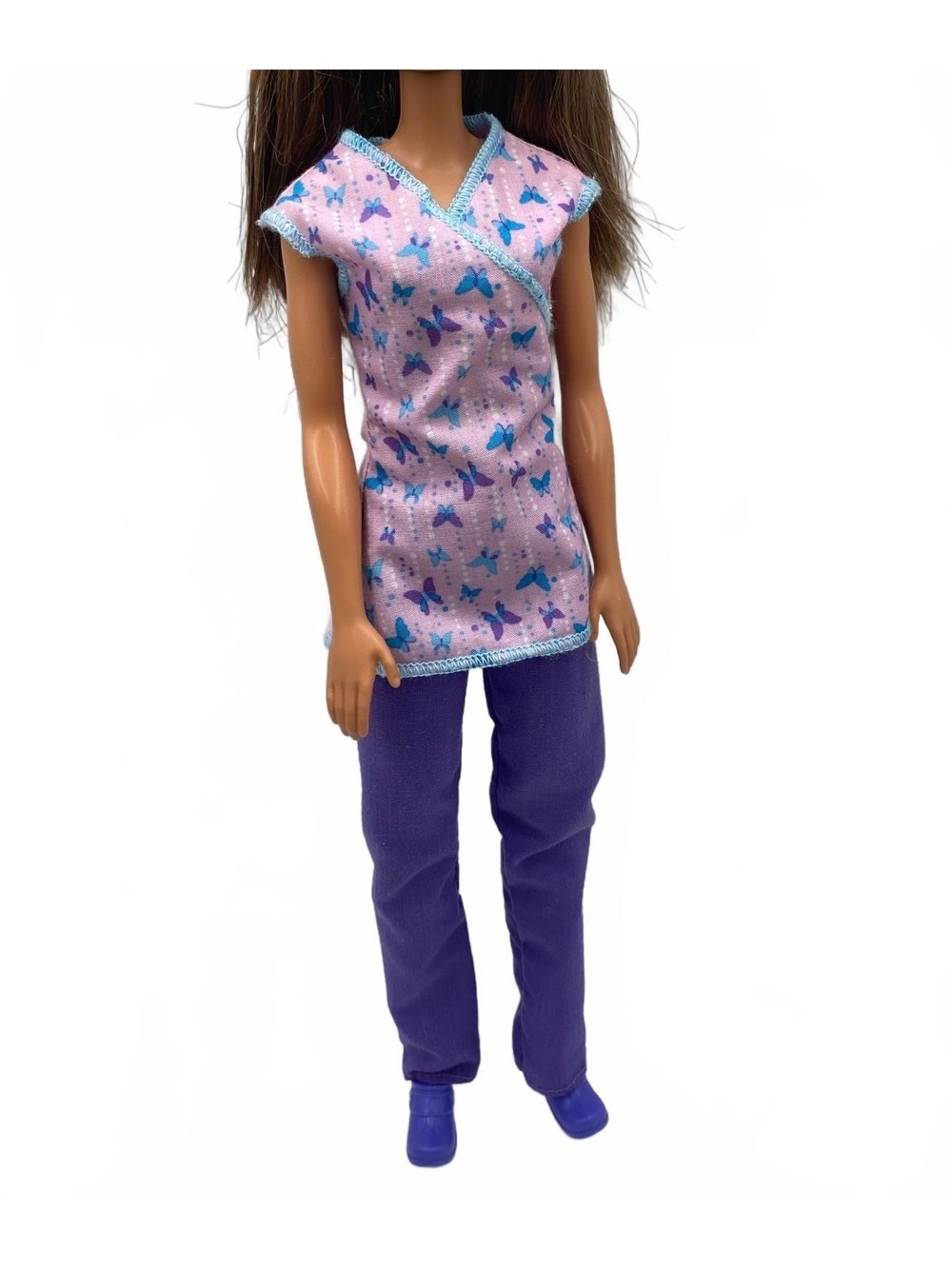 Barbie scrubs/ purple- pink doctor nurse scrubs:top bottoms, clogs